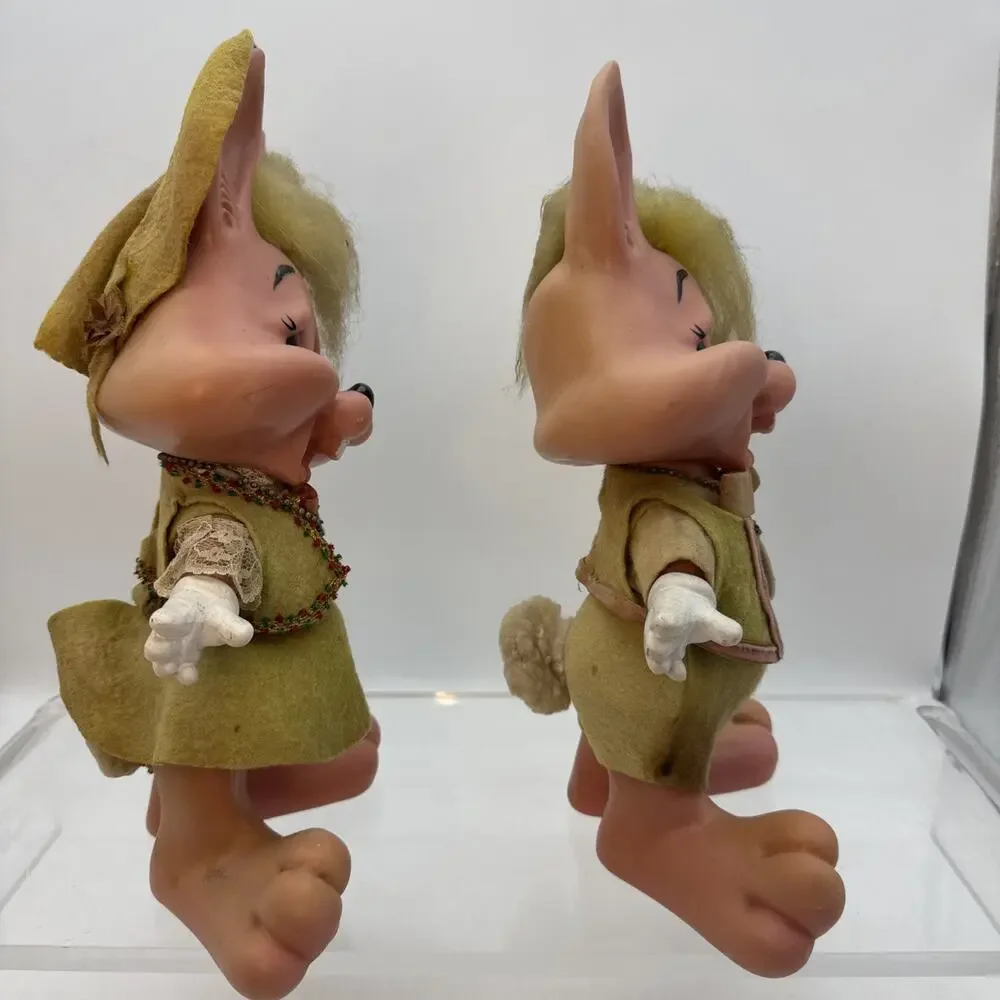 2 RARE Roy Des 70s Of Fla Bunny Bank Figures Rabbit Vintage 1970 St Pete Fla